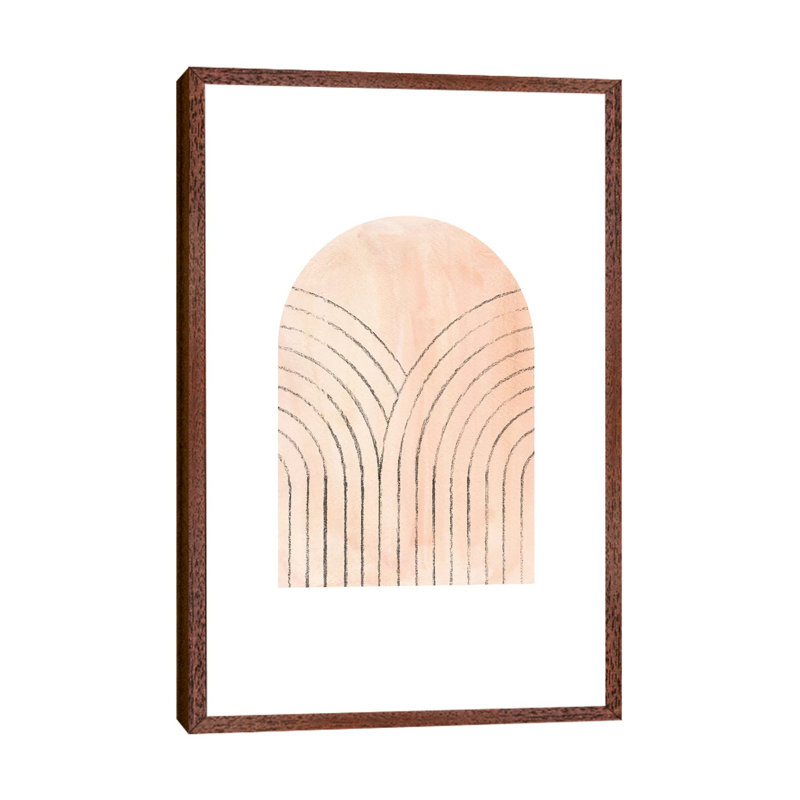 Pastel Tone Arches by Whales Way - Painting on Canvas, 66.04cm H x 45.72cm W x 3.81cm D, Classic Brown Wood Framed
