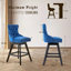 Ensemble de tabouret de bar pivotant avec structure en bois, bleu-819482160