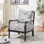 Chaise d'appoint rembourrée avec structure en bois tourné, motif floral