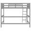 Lit mezzanine simple en bois massif avec échelle-189857667