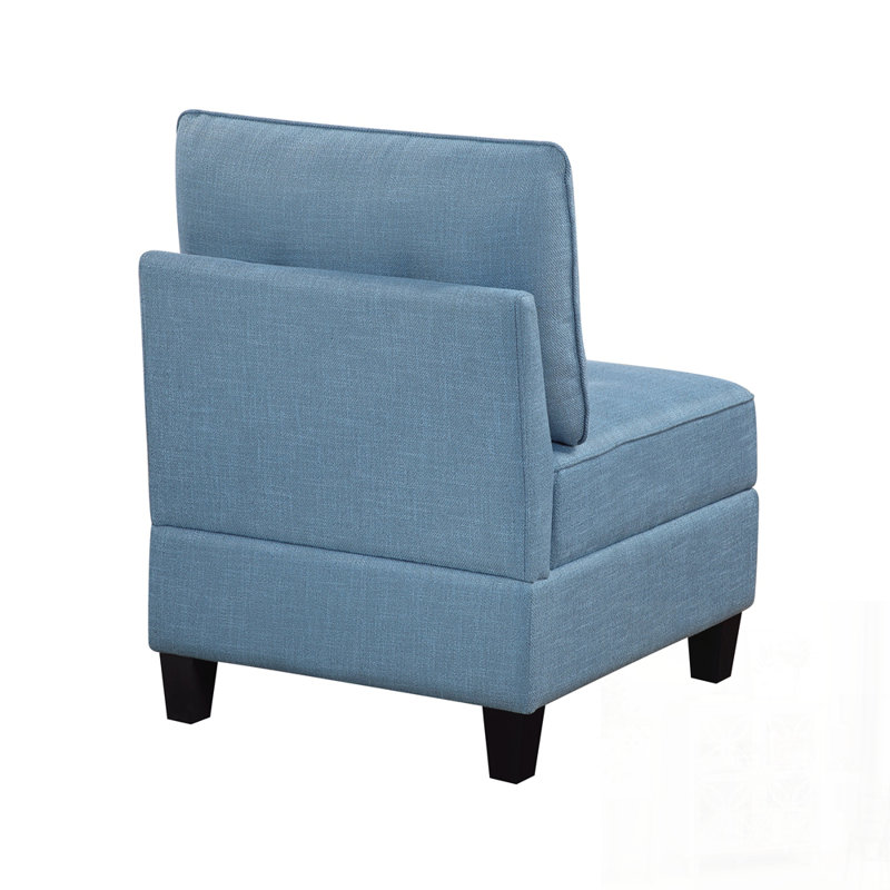 Chaise de salon sans accoudoirs avec rangement caché, conception capitonnée pour un confort moderne et une efficacité d'espace