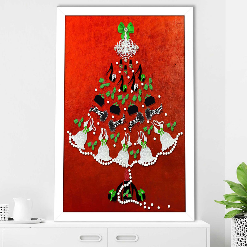 Accessory Tree (Vertical) par By Jodi - impression, Cadre blanc, H 49,5 po x l 33,5 po x P 1 po