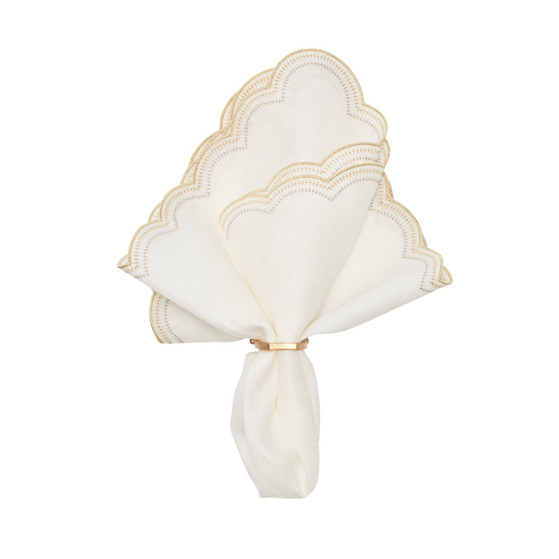 Lune Napkin, White/Gold/Silver