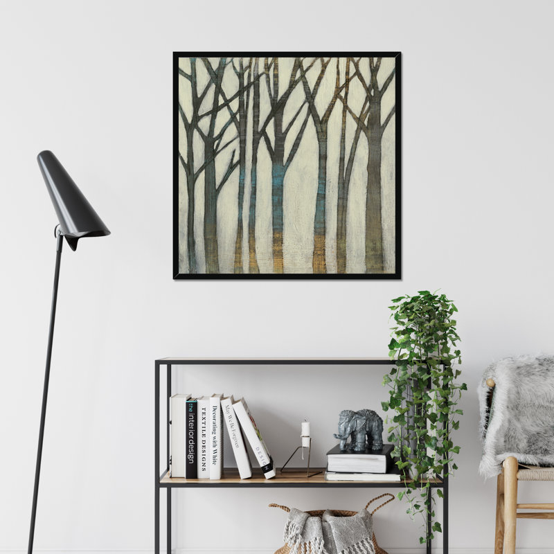 Birch Line I by Jennifer Goldberger - Painting, 91cm H x 91cm W, Wrapped Canvas