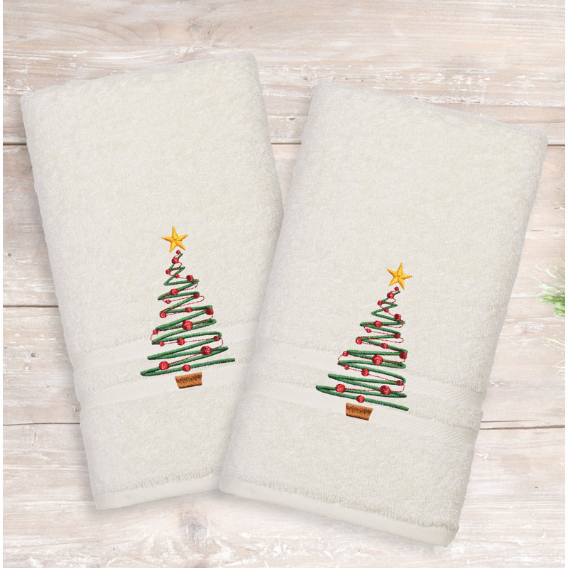 Holiday Turkish Cotton Hand Towel, Cream
