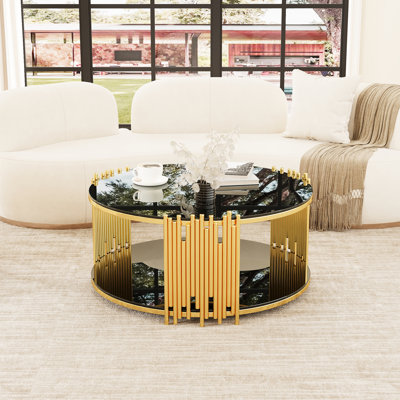 Table basse circulaire en acier inoxydable