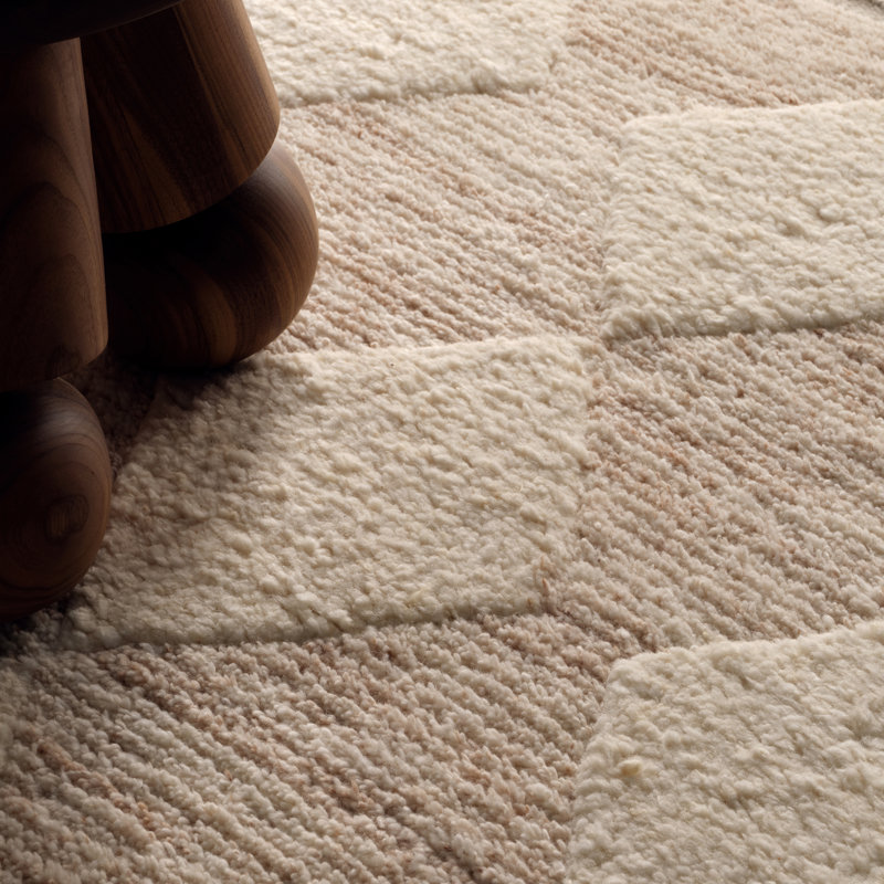 Tapis blanc et brun clair Kern Medak, Rectangle 10 pi x 14 pi