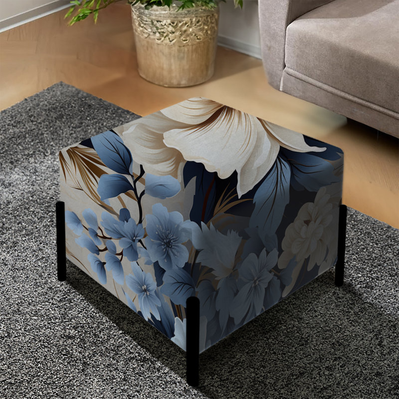 Ethereal Shadows Moody Patterns - Repose-pieds carré floral
