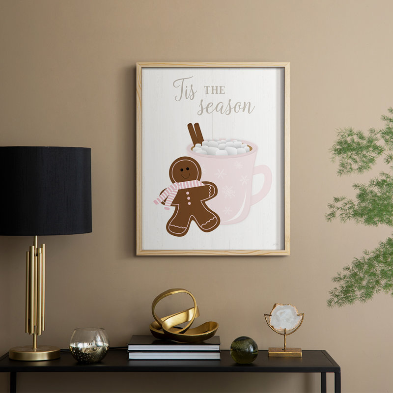 «Gingerbread Hot Cocoa II», reproduction encadrée - bois massif, Naturel, H 11 po x l 9 po