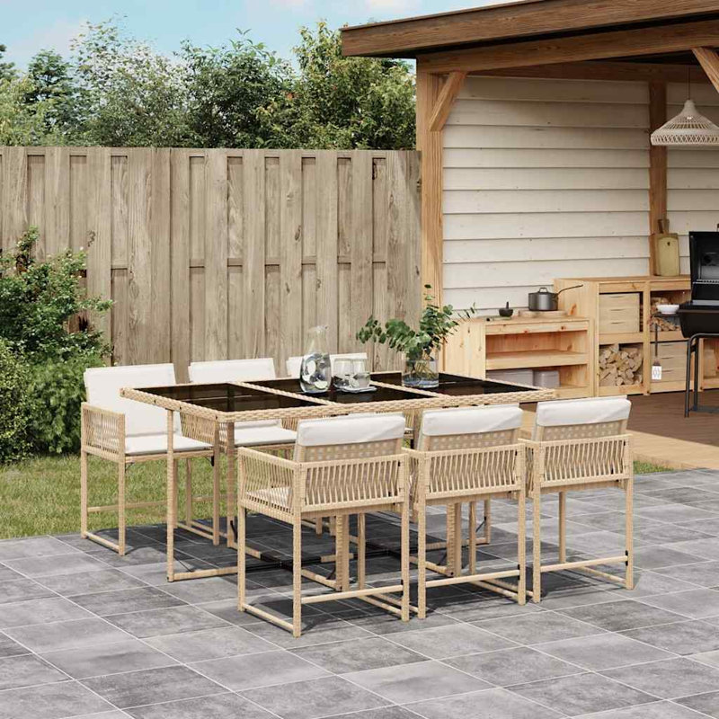 Patio Dining Set with, Cream White