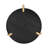 Tribase 47 Inch Round Dining Table, Seats 4 to 6, Three Brushed Gold Tapered Legs, Solid Rubberwood Modern Table for Dining Room & Kitchen, Easy Assembly, Burnt Black-1422603185