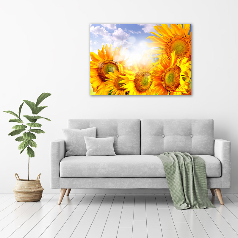 Sunflowers - No Frame Print on Glass