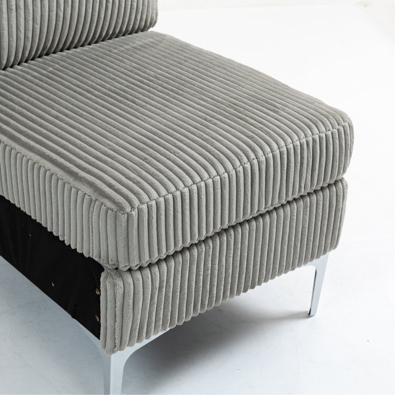 Fauteuil d'appoint sans accoudoirs pour l'intérieur, Gris