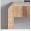 Console rustique en bois avec tiroir - Design minimaliste, texture nervurée et finition naturelle pour une utilisation polyvalente