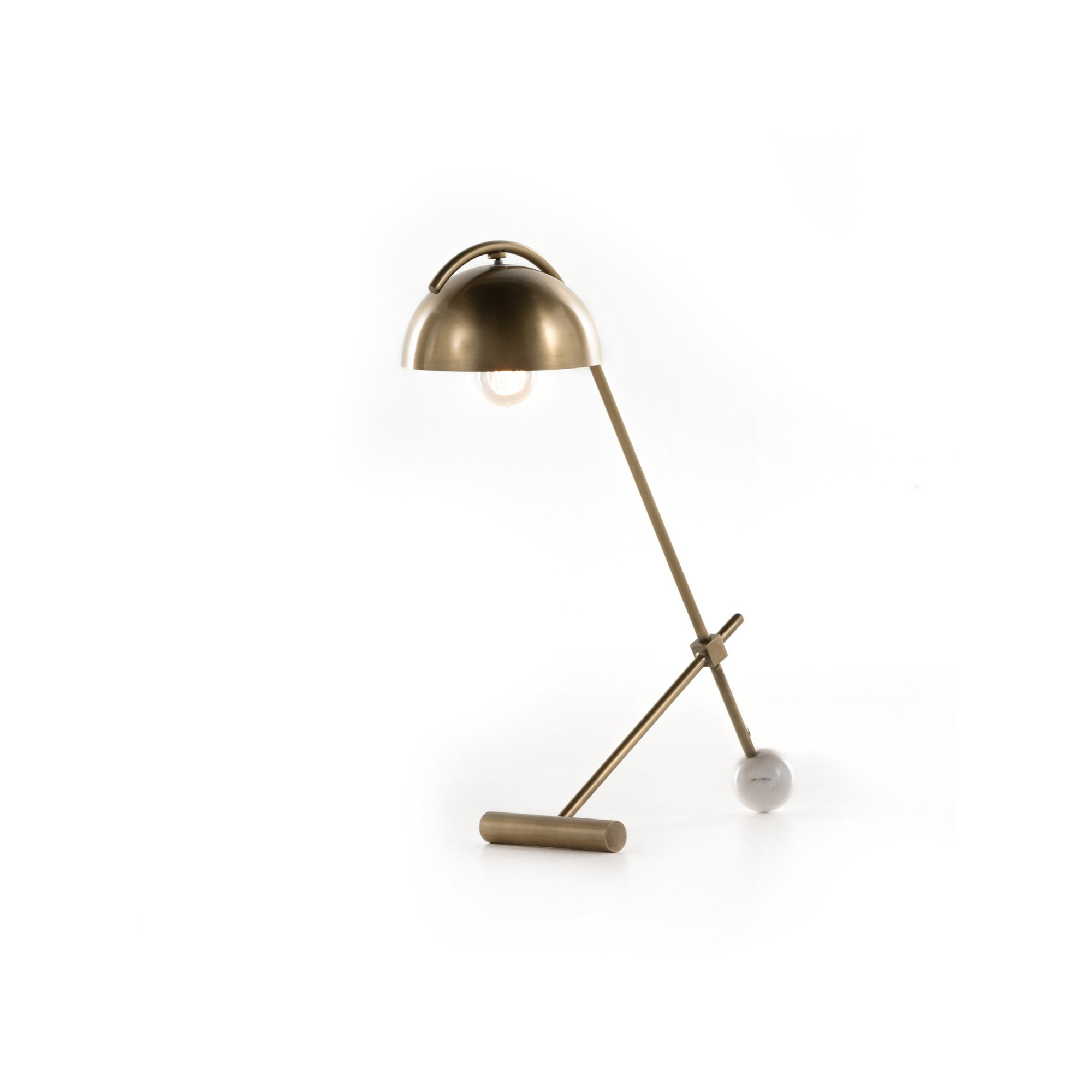 Delano Desk Lamp, Charcoal/White Marble, Gold, Yes