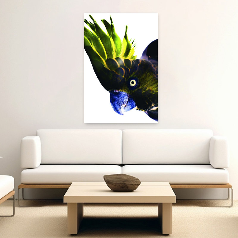 Art contemporain, art moderne oiseau tropical, H 60 po x l 40 po