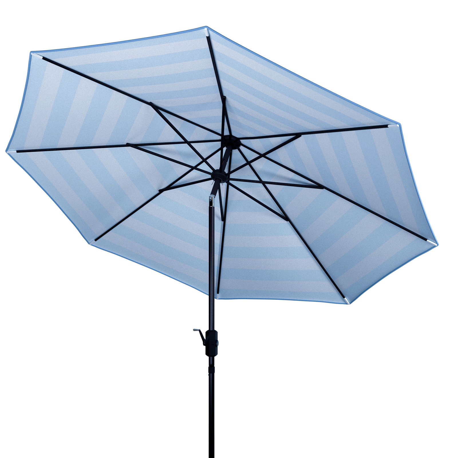100.79'' Outdoor Umbrella, Brown, Baby Blue/White