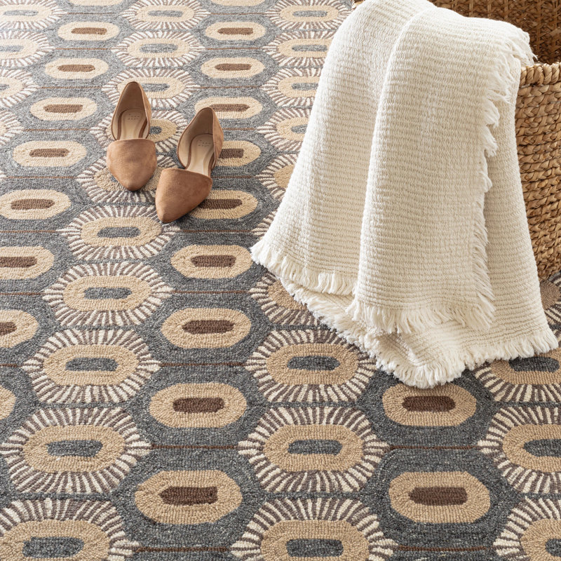Stowe Hand Micro Hooked Wool Rug, Rectangle 4' x 6'