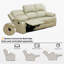 Canapé 3 places en cuir recyclé beige