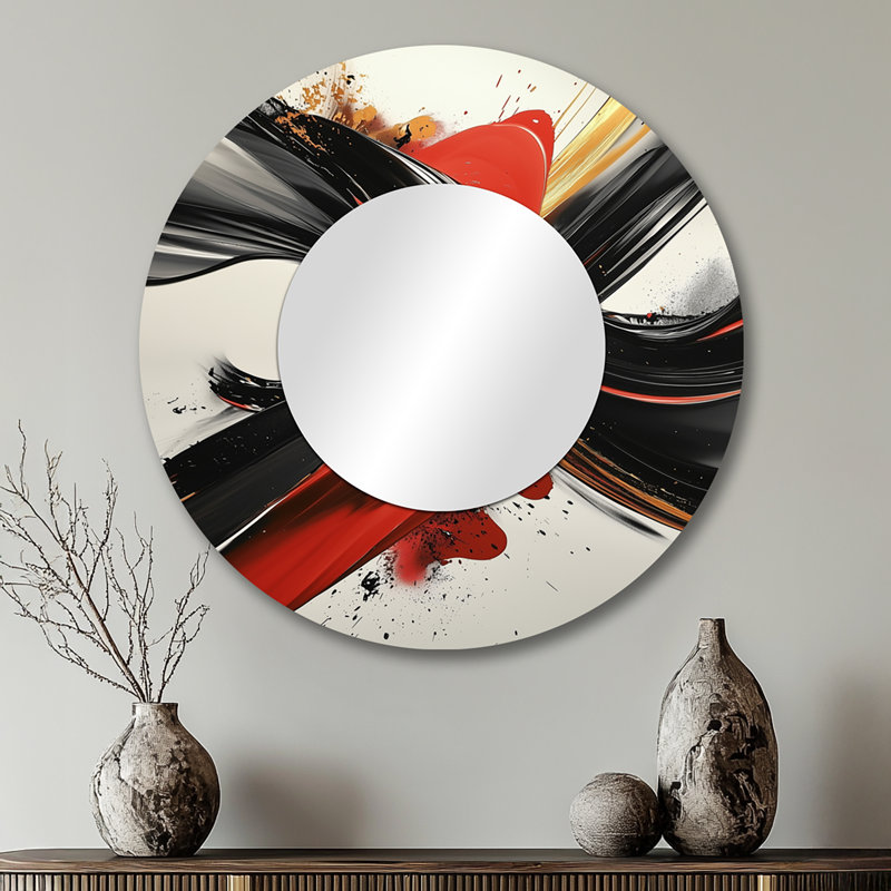 Emotion Pulse Of Volcano Fractals I - Art mural miroir moderne - imprimé sur métal, 29 po x 29 po