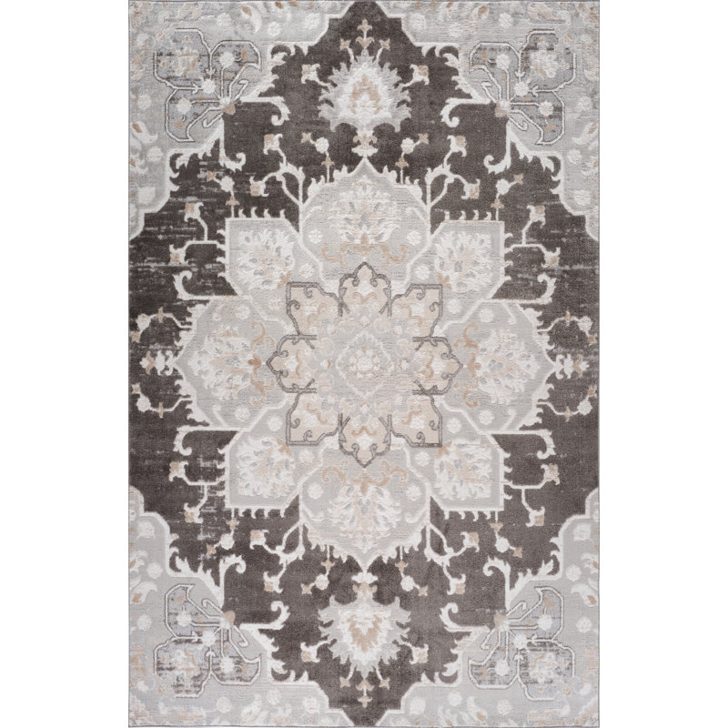 Tapis rectangulaire Kennily avec envers antidérapant, Rectangle 5 pi 3 po x 7 pi 7 po