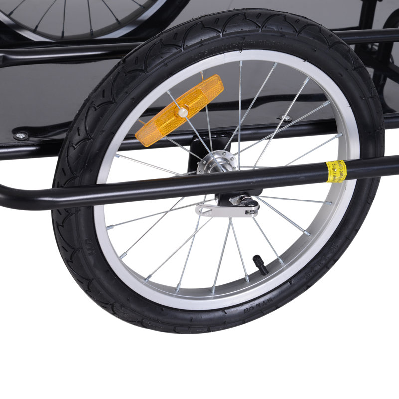Bike Cargo Trailer Bicycle Bike Trailer Cart w/Hitch Transport Black