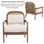 2PCS Mid-Century Modern Accent Chair - Solid Wood Armchair with Rattan Backrest and Cushion-658577522