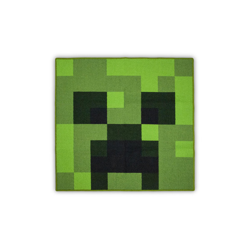 Minecraft Green Creeper Square Area Rug, Square 3'3" x 3'3"