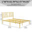 Structure de grand lit en métal et en acier avec tête de lit en fer doré et capacité de rangement fiable, espace de rangement silencieux, environnement de sommeil silencieux, assemblage facile pour la structure de la tête de lit, matériau, fabrication,