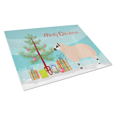 Caroline's Treasures Tempered Glass Kerry Hill Sheep Christmas Cutting Board