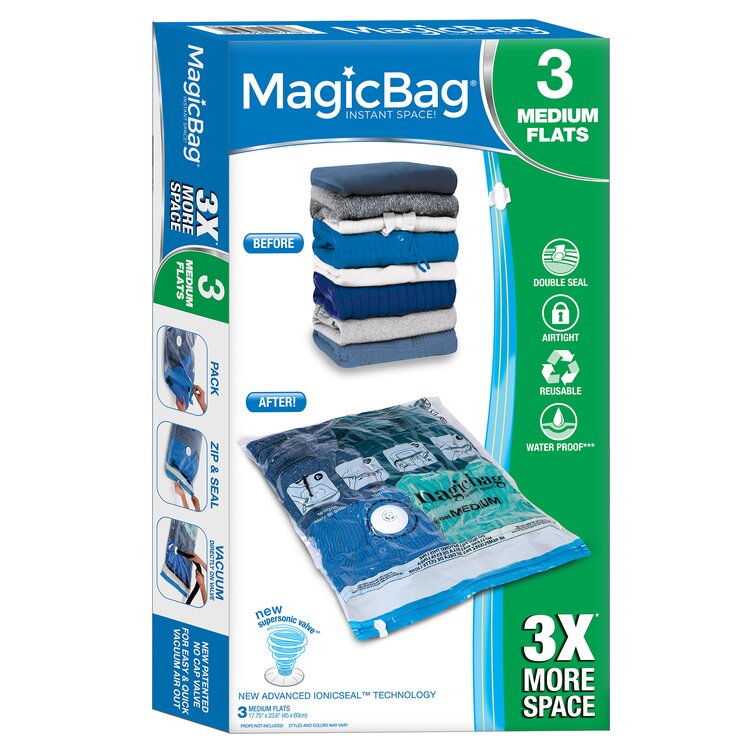 Magicbag Original Flat Instant Space Saver Storage - Medium - 3 Pack