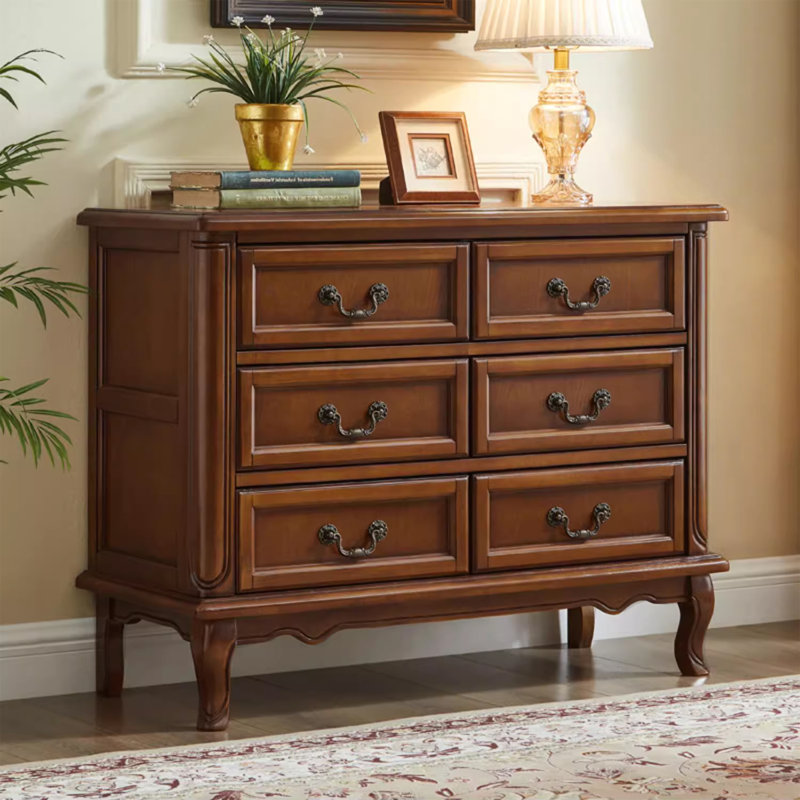 Armoire d'appoint en bois massif brun noisette, Brun noyer