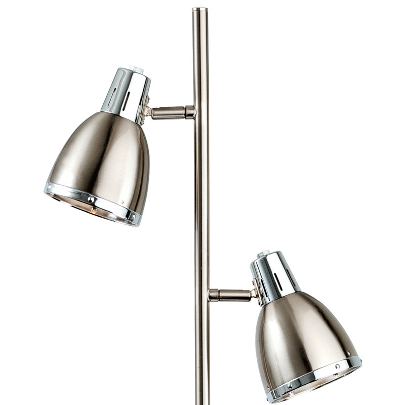 Vogue 160cm Traditional Floor Lamp, Brushed Steel