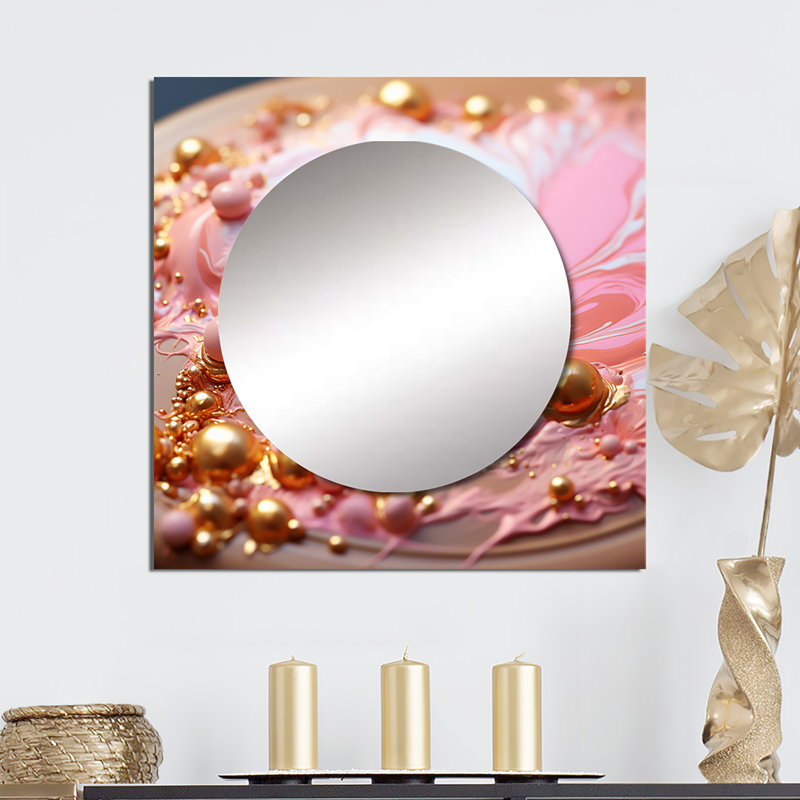 Hufeza - Miroir carré à formes abstraites pour décoration murale, 36 po x 36 po