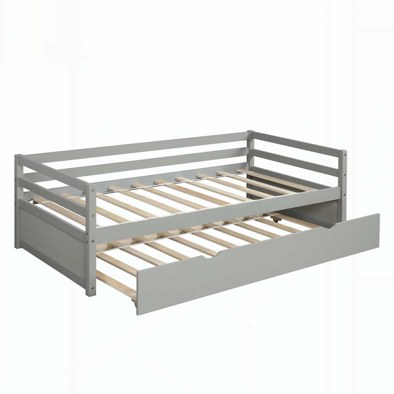 Ensemble de lit de jour pratique avec cadre de lit gigogne pour un espace de couchage supplémentaire, idéal pour les petites chambres et les soirées pyjama