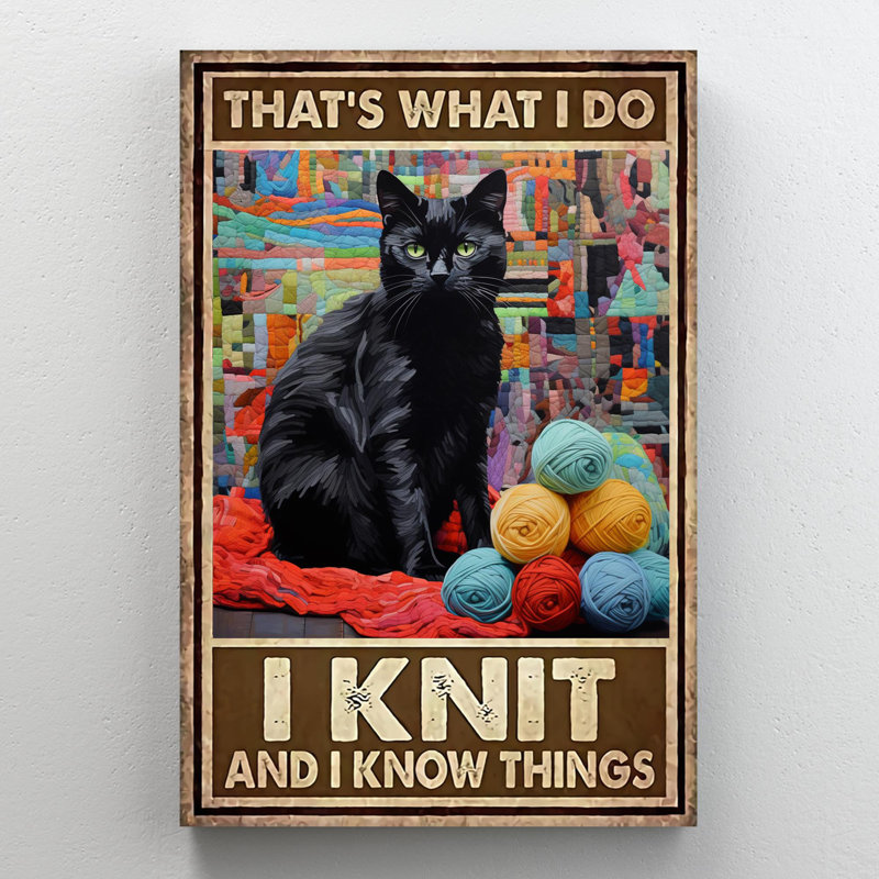 Black Cat I Knit, L 24 po x H 36 po x P 1,25 po