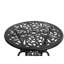 Table de patio et chaises d'extérieur noires - Fonte d'aluminium, rouille - Design assemblé