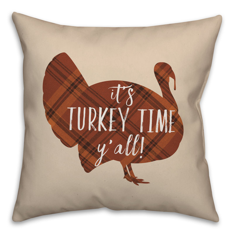 Coussin y’all the turquie time , 20 po x 20 po