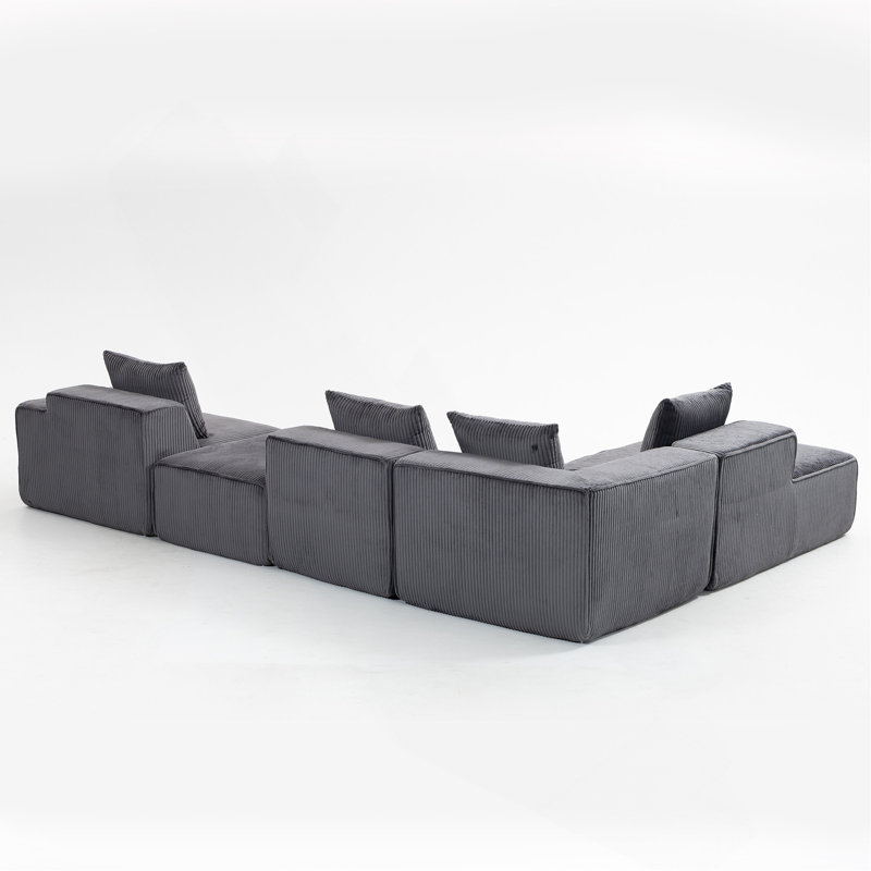 Canapé modulaire à compression multi-personnes pouvant être librement combiné-33005-5, Gris