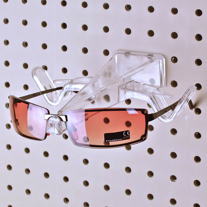 Porte-lunettes de soleil ouvert pour panneau perforé / lattes, paquet de 25