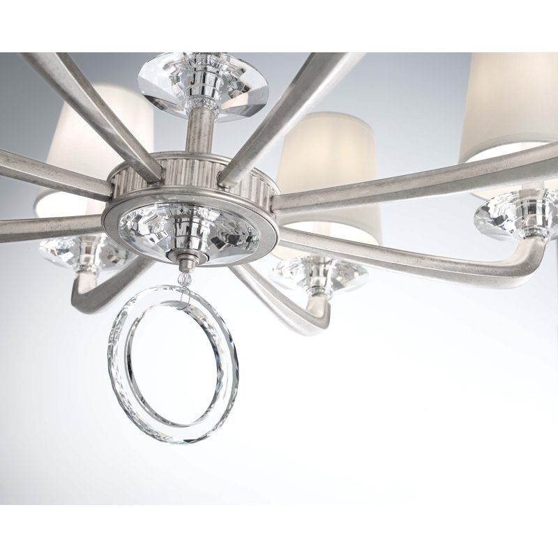 Emilea 6 - Light Glass Chandelier, White