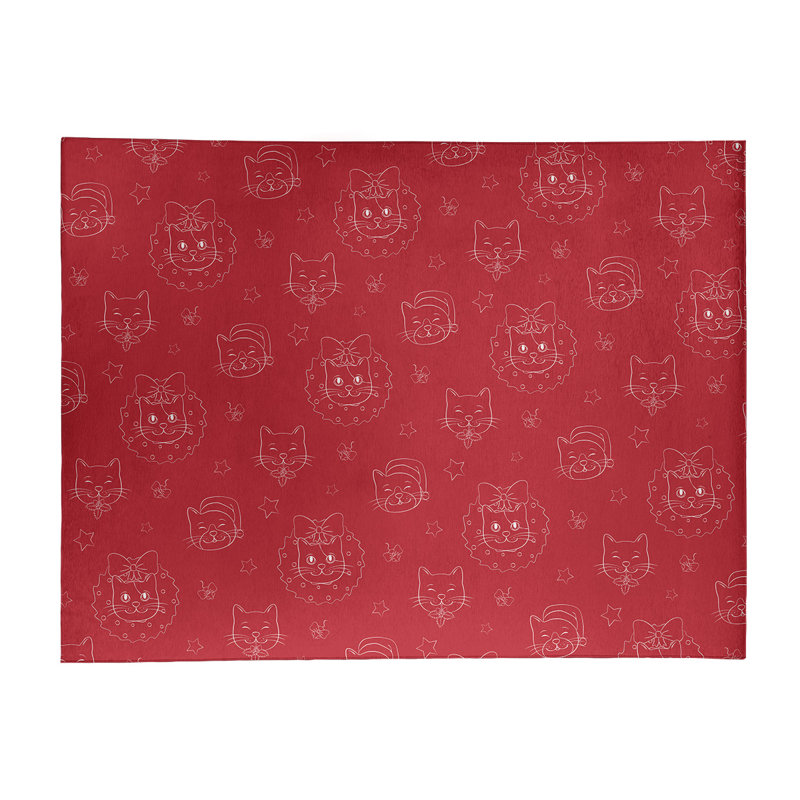 Tapis de zone rouge fait main, Rectangle 8 pi x 10 pi