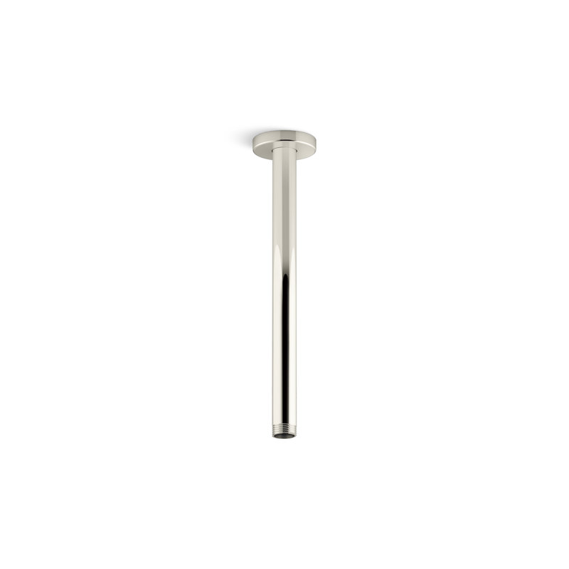 Statement 12 in. Ceiling-Mount Single-Function Rainhead Arm And Flange, Vibrant Polished Nickel