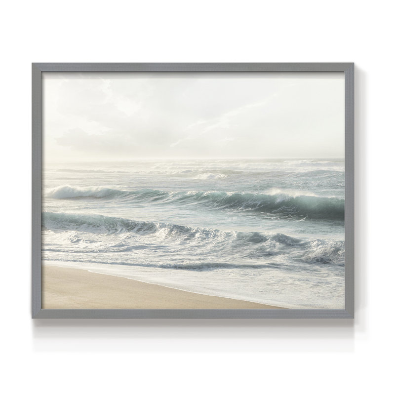 Douces vagues - impression encadrée - réarmable, H 11 po x l 14 po, Gris