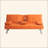 67" Leather Office Sofa Bed, Double Fold, With Coffee Table, Multifunctional