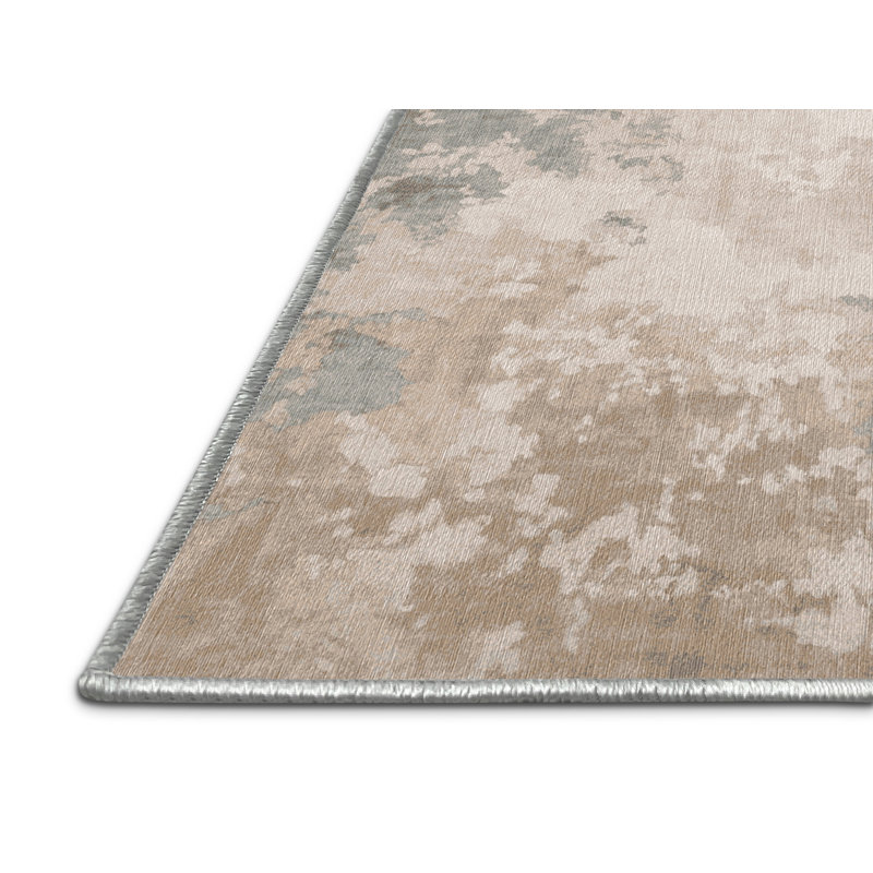 Tapis beige lavable à la machine, Rectangle 4 pi x 6 pi