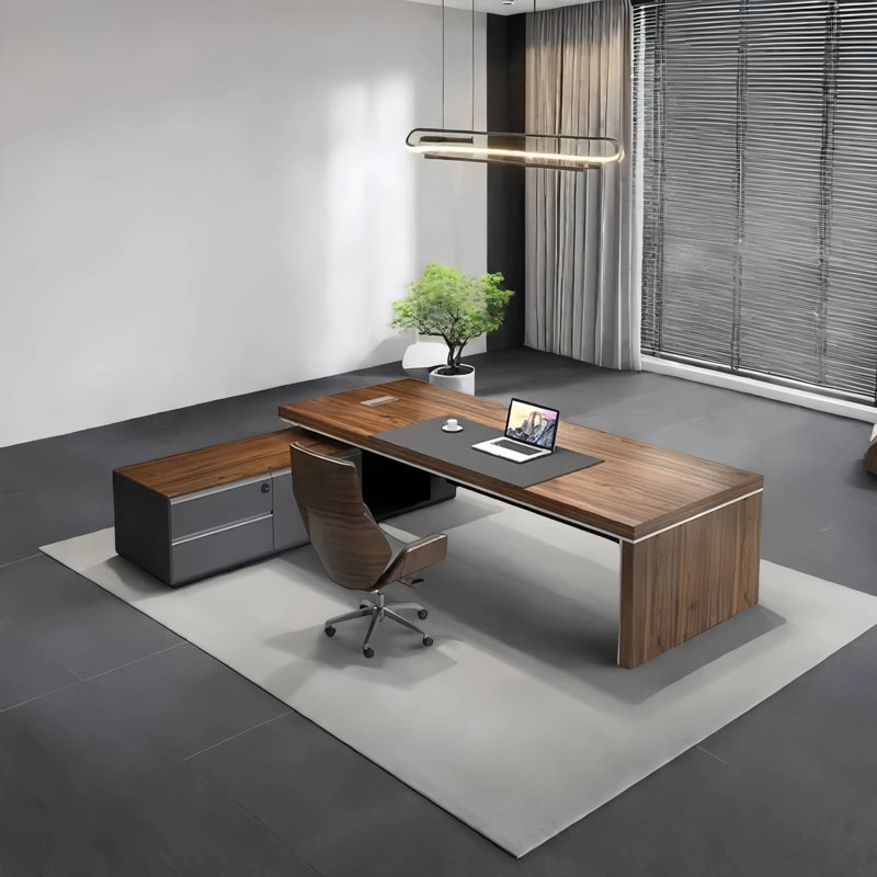 Luxury modern artificial wooden computer desk
