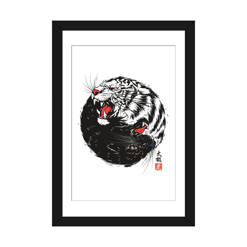 Japon, Japon, impression d'art mural encadrée, Noir, Papier à cadre ouvert avec passe-partout, H 24 po x l 16 po
