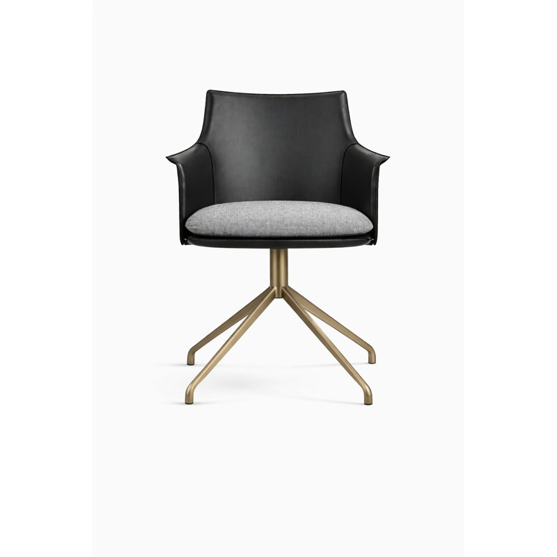 Fauteuil pivotant Briancon Spider, Laiton, Noir