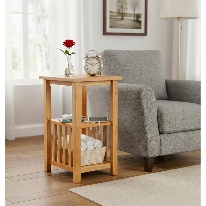 End Table with Built-In Outlets